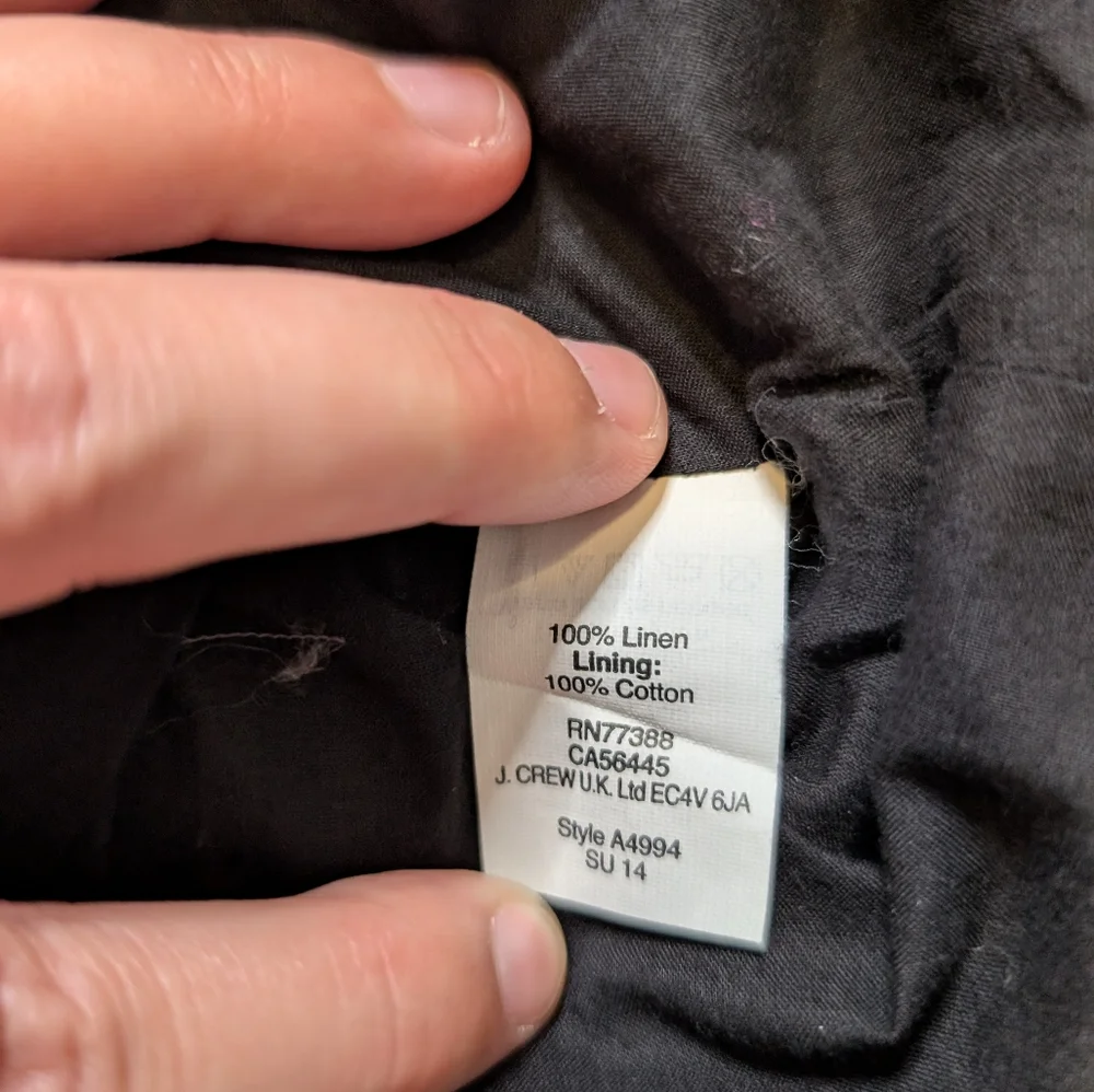 J. Crew Black and White Chevron Linen Maxi Dress Size‎ 4